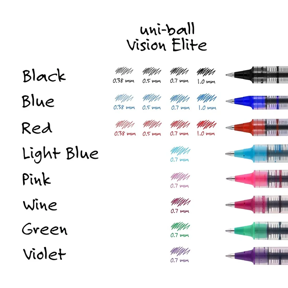 Pens|uni-ball Vision Rollerball Pens, Fine Point, Purple Ink, Dozen (SAN60382)