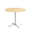 Conference Room Tables*Union & Scale ™ Multipurpose 36" Round Natural Maple Laminate Seated Height Silver Base Table (54789)