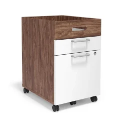 File Cabinets*Union & Scale ™ Essentials 2-Drawer Mobile Vertical File Cabinet, Letter/Legal, Lockable, 24.2"H x 15.5"W x 21"D, White/Espresso