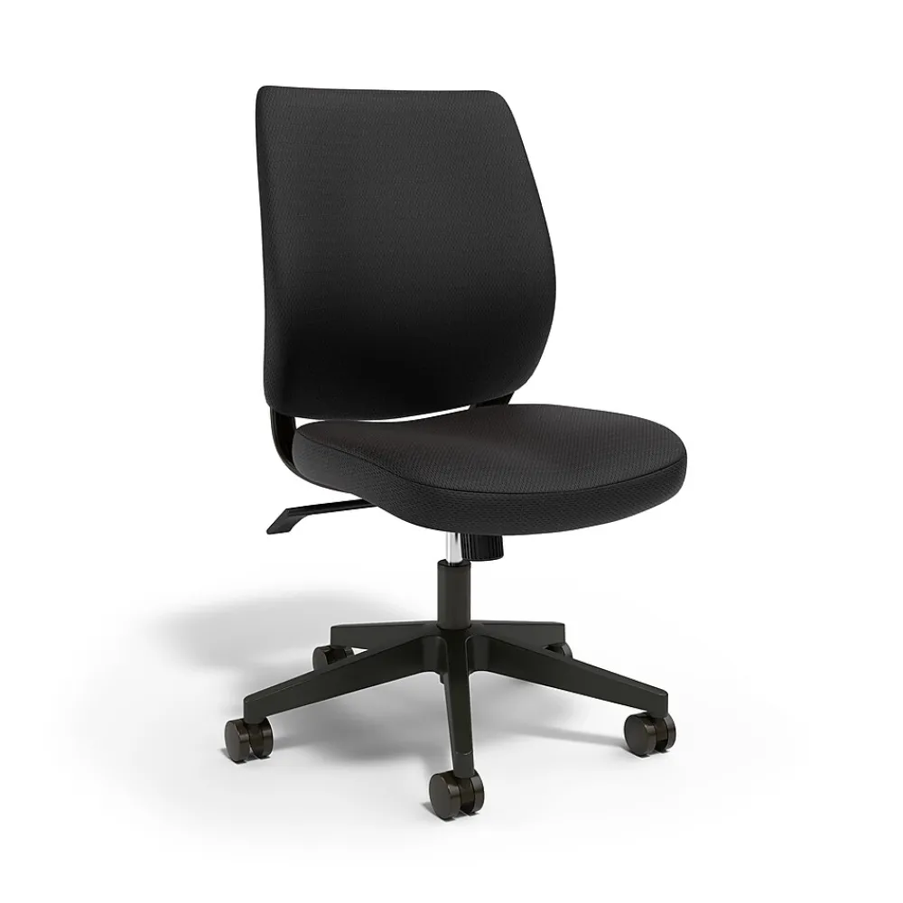 Office Chairs*Union & Scale ™ Essentials™ Ergonomic Armless Fabric Task Chair, Black (UN59382)