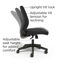 Office Chairs*Union & Scale ™ Essentials™ Ergonomic Armless Fabric Task Chair, Black (UN59382)
