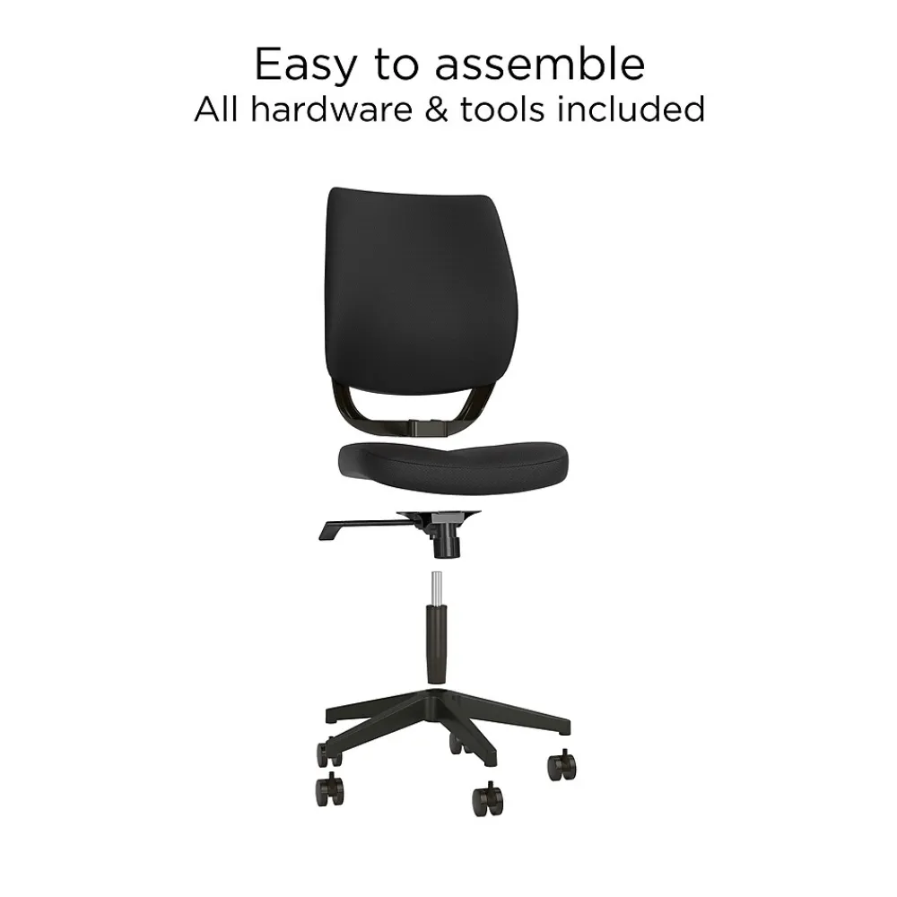 Office Chairs*Union & Scale ™ Essentials™ Ergonomic Armless Fabric Task Chair, Black (UN59382)