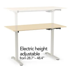 Standing Desks*Union & Scale ™ Essentials 48"W Electric Rectangular Adjustable Standing Desk, Natural (UN60415-CC)