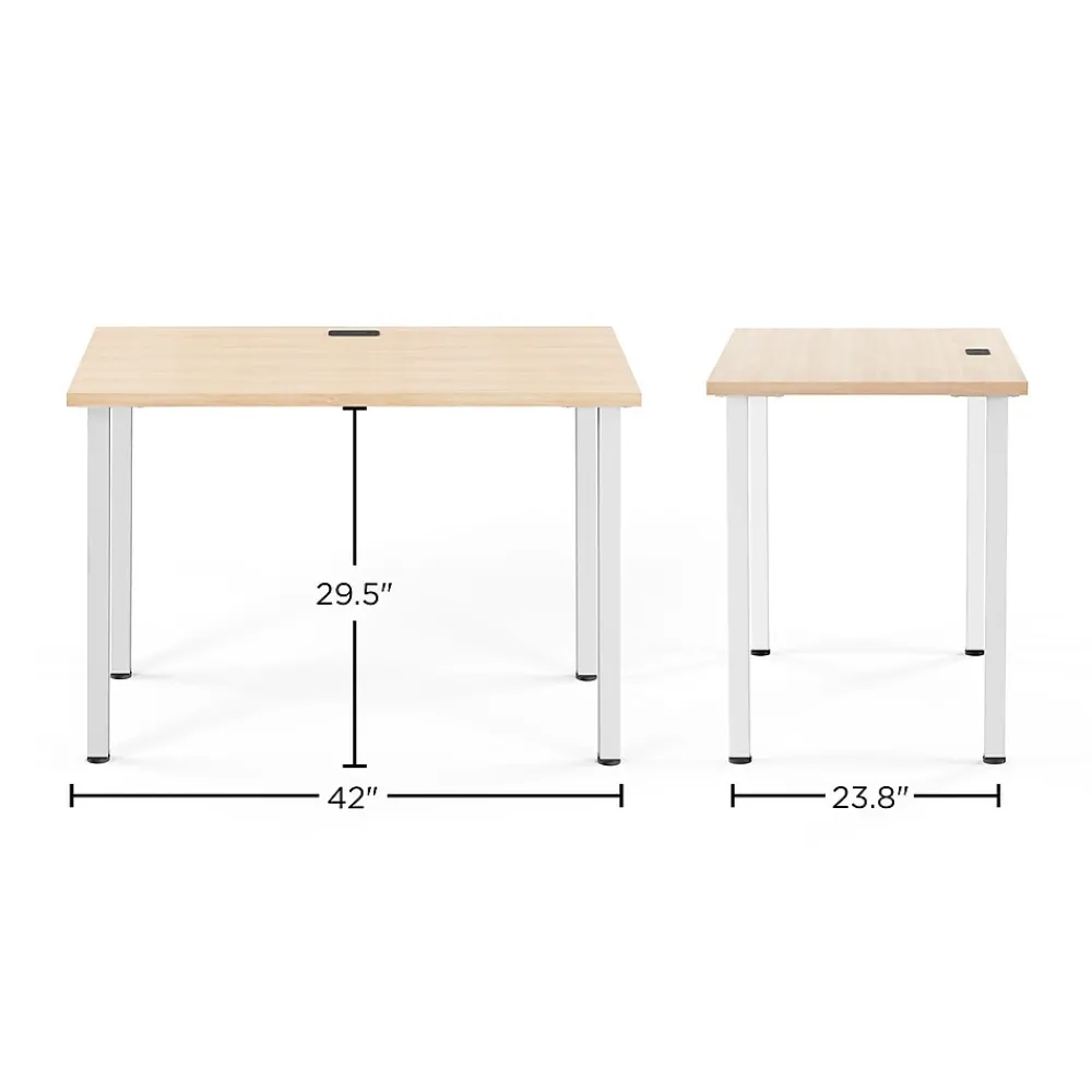 Office Desks*Union & Scale ™ Essentials 42"W Rectangular Writing Desk, Natural (UN60411-C)