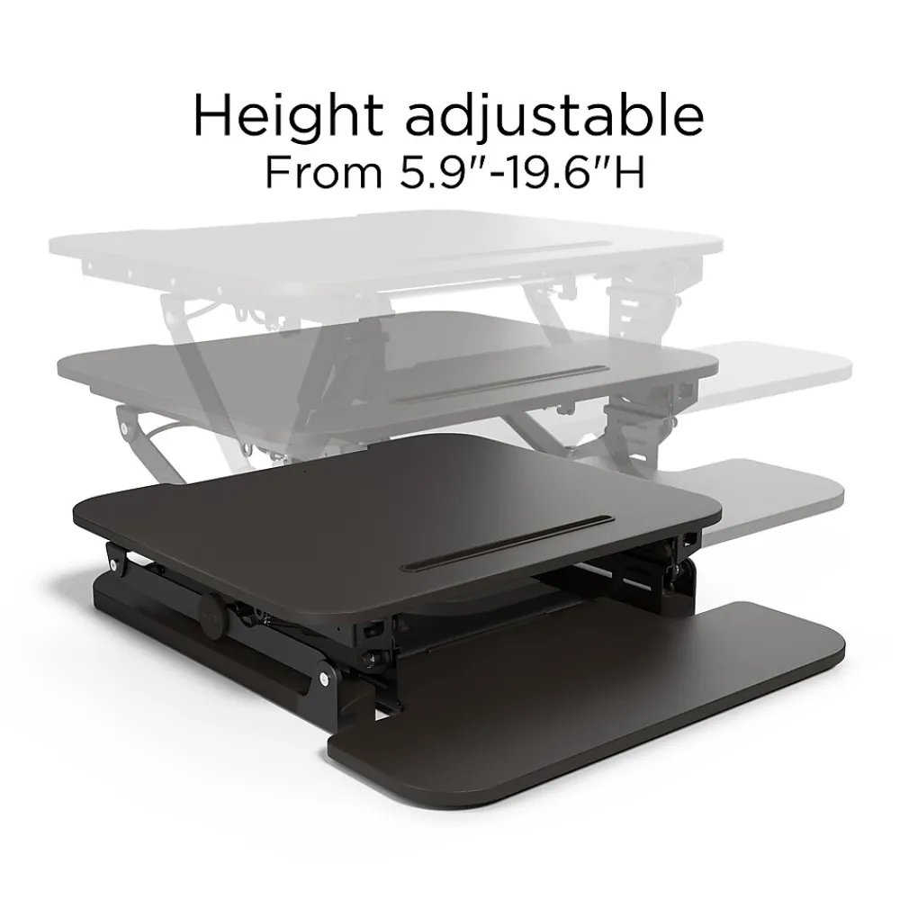 Standing Desks*Union & Scale ™ FlexFit™ 27" Manual Adjustable Desk Converter, Black (UN44901-CC)