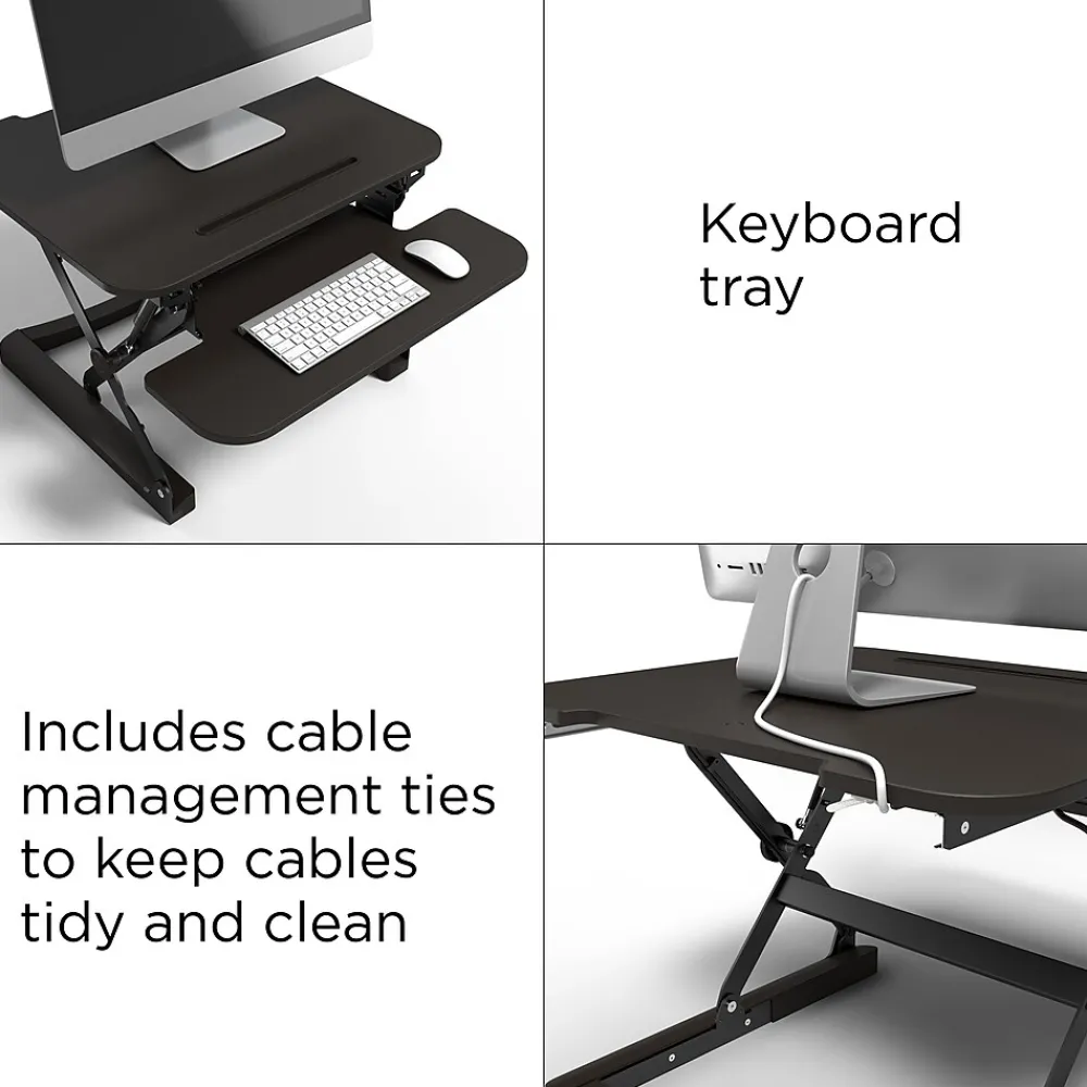 Standing Desks*Union & Scale ™ FlexFit™ 27" Manual Adjustable Desk Converter, Black (UN44901-CC)