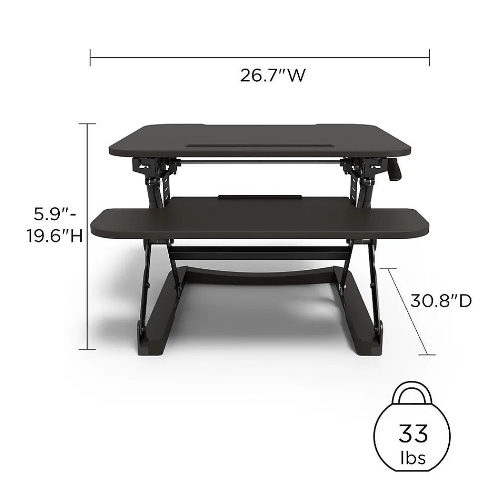 Standing Desks*Union & Scale ™ FlexFit™ 27" Manual Adjustable Desk Converter, Black (UN44901-CC)