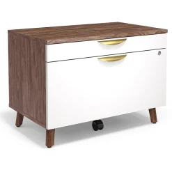 File Cabinets*Union & Scale ™ MidMod 2-Drawer Mobile Lateral File Cabinet, Letter/Legal, Lockable, 21.1"H x 29.4"W x 18.8"D, White/Espresso