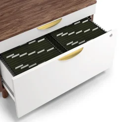 File Cabinets*Union & Scale ™ MidMod 2-Drawer Mobile Lateral File Cabinet, Letter/Legal, Lockable, 21.1