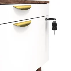 File Cabinets*Union & Scale ™ MidMod 2-Drawer Mobile Lateral File Cabinet, Letter/Legal, Lockable, 21.1