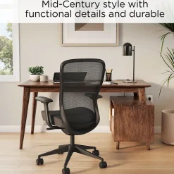 Corner Desks*Union & Scale ™ MidMod 60"W Computer and Writing Storage Desk, Espresso (UN56950)