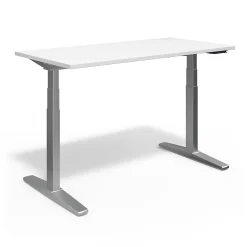 Standing Desks*Union & Scale ™ 55"W Electric Rectangular Adjustable Standing Desk with Micro Movements, White (UN62092)