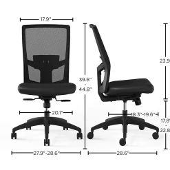 Office Chairs*Union & Scale ™ Workplace2.0™ 500 Series Armless Vinyl Task Chair, Black 52266)
