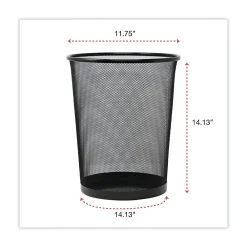 , Steel Mesh Trash Can with no Lid, Black, 4.5 gal. (UNV20008)<Universal Sale