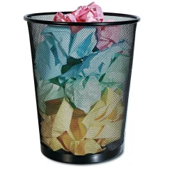 , Steel Mesh Trash Can with no Lid, Black, 4.5 gal. (UNV20008)<Universal Sale