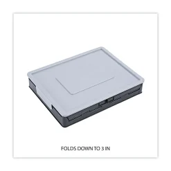 File Storage|Universal Collapsible Crate, 17 1/4 X 14 1/4 X 10 1/2, Black/gray, 2/pack