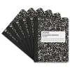 Composition Notebooks|Universal Composition Book, Wide Rule, 7 1/2 X 9 3/4, White, 100 Sheets, 6/pack