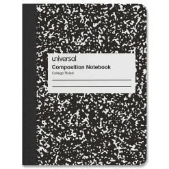 Composition Notebooks|Universal Composition Book, College Rule, 7 1/2 X 9 3/4, White, 100 Sheets
