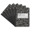 Composition Notebooks|Universal Composition Notebooks, 9.75" x 7.5", Quad, 100 Sheets, Black, 6/Pack (UNV20957)