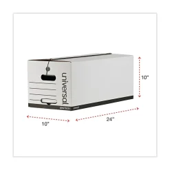 File Storage|Universal Corrugated Boxes, Letter Size, White, 12/Carton (UNV75121)