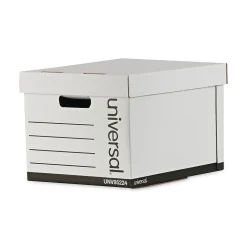 File Storage|Universal Corrugated Boxes, Letter/Legal Size, White, 12/Carton (UNV95224)