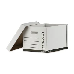File Storage|Universal Corrugated Boxes, Letter/Legal Size, White, 12/Carton (UNV95224)