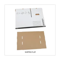 File Storage|Universal Corrugated Boxes, Letter/Legal Size, White, 12/Carton (UNV95224)