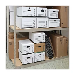 File Storage|Universal Extra-Strength Storage Box, Letter/Legal Size, White, Stacking Strength 1,500 lbs., 12/Ct