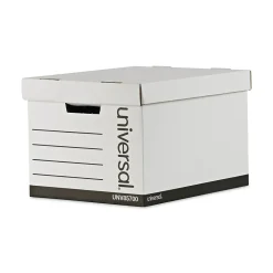 File Storage|Universal File Box, Letter/Legal Size, White, 12/Carton (UNV85700)