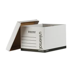 File Storage|Universal File Box, Letter/Legal Size, White, 12/Carton (UNV85700)