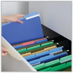 File Folders|Universal File Folder, Letter Size, Blue, 100/Box (UNV12301)