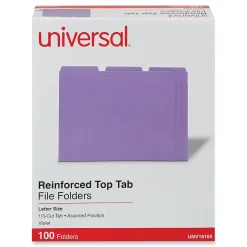 File Folders|Universal File Folder, Letter Size, Violet, 100/Box (UNV16165)