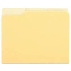 File Folders|Universal File Folder, Straight Cut, Letter Size, Yellow, 100/Box (UNV12304)