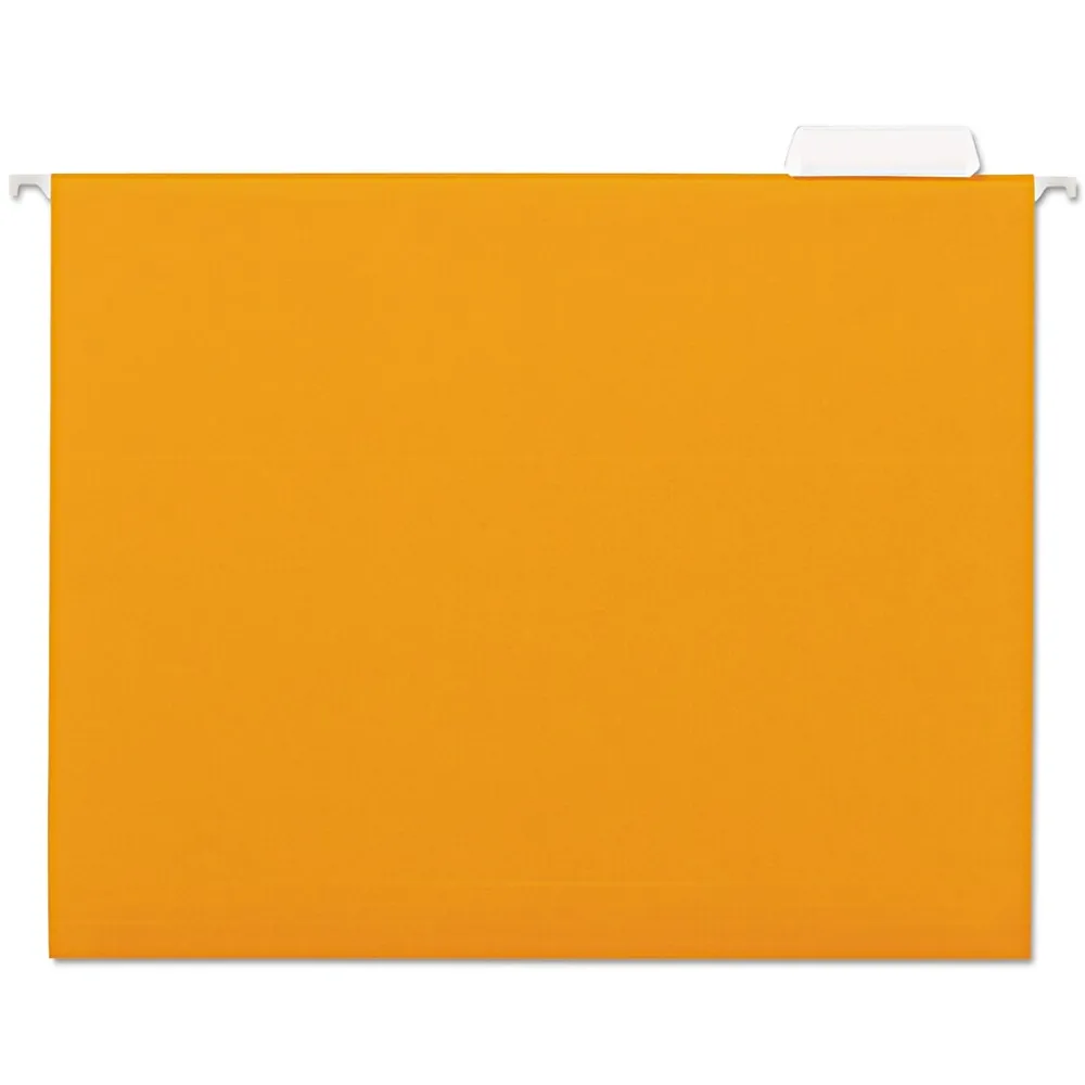Hanging File Folders|Universal Hanging File Folder, Letter Size, Orange, 25/Box (UNV14122)