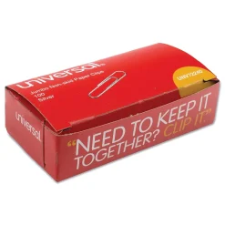 Clips & Fasteners|Universal Jumbo Paper Clips, Silver, 100 Clips/Pack, 10/Pack(72240)