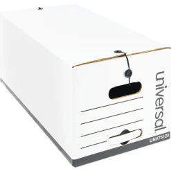 File Storage|Universal Medium Duty Corrugated File Box String and Button, Letter Size, White, 12/Carton (UNV75120)