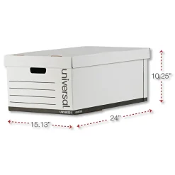 File Storage|Universal Medium Duty Corrugated File Box with Lift Off Lid, Legal Size, White, 12/Carton (UNV95221)