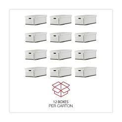 File Storage|Universal Medium Duty Corrugated File Box with Lift Off Lid, Legal Size, White, 12/Carton (UNV95221)