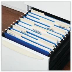Hanging File Folders|Universal Recycled Hanging File Folder, Letter Size, Blue, 25/Box (UNV14116)