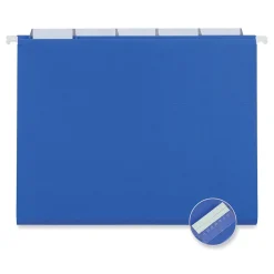 Hanging File Folders|Universal Recycled Hanging File Folder, Letter Size, Blue, 25/Box (UNV14116)