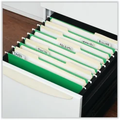 Hanging File Folders|Universal Recycled Hanging File Folder, Letter Size, Bright Green, 25/Box (UNV14117)