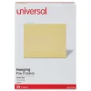 Hanging File Folders|Universal Recycled Hanging File Folder, Letter Size, Yellow, 25/Box (UNV14119)