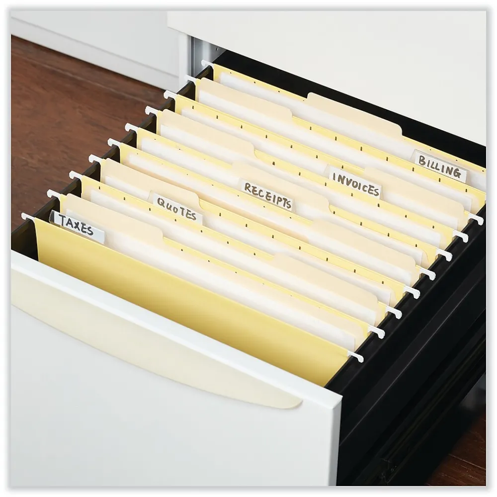 Hanging File Folders|Universal Recycled Hanging File Folder, Letter Size, Yellow, 25/Box (UNV14119)