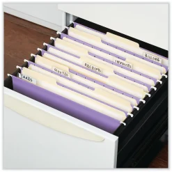 Hanging File Folders|Universal Recycled Hanging File Folder, Letter Size, Violet, 25/Box (UNV14120)