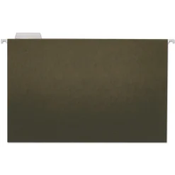 Hanging File Folders|Universal Recycled Hanging File Folder, Legal Size, Standard Green, 25/Box (UNV14215)