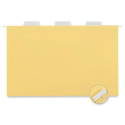 Hanging File Folders|Universal Recycled Hanging File Folder, Legal Size, Yellow, 25/Box (UNV14219)