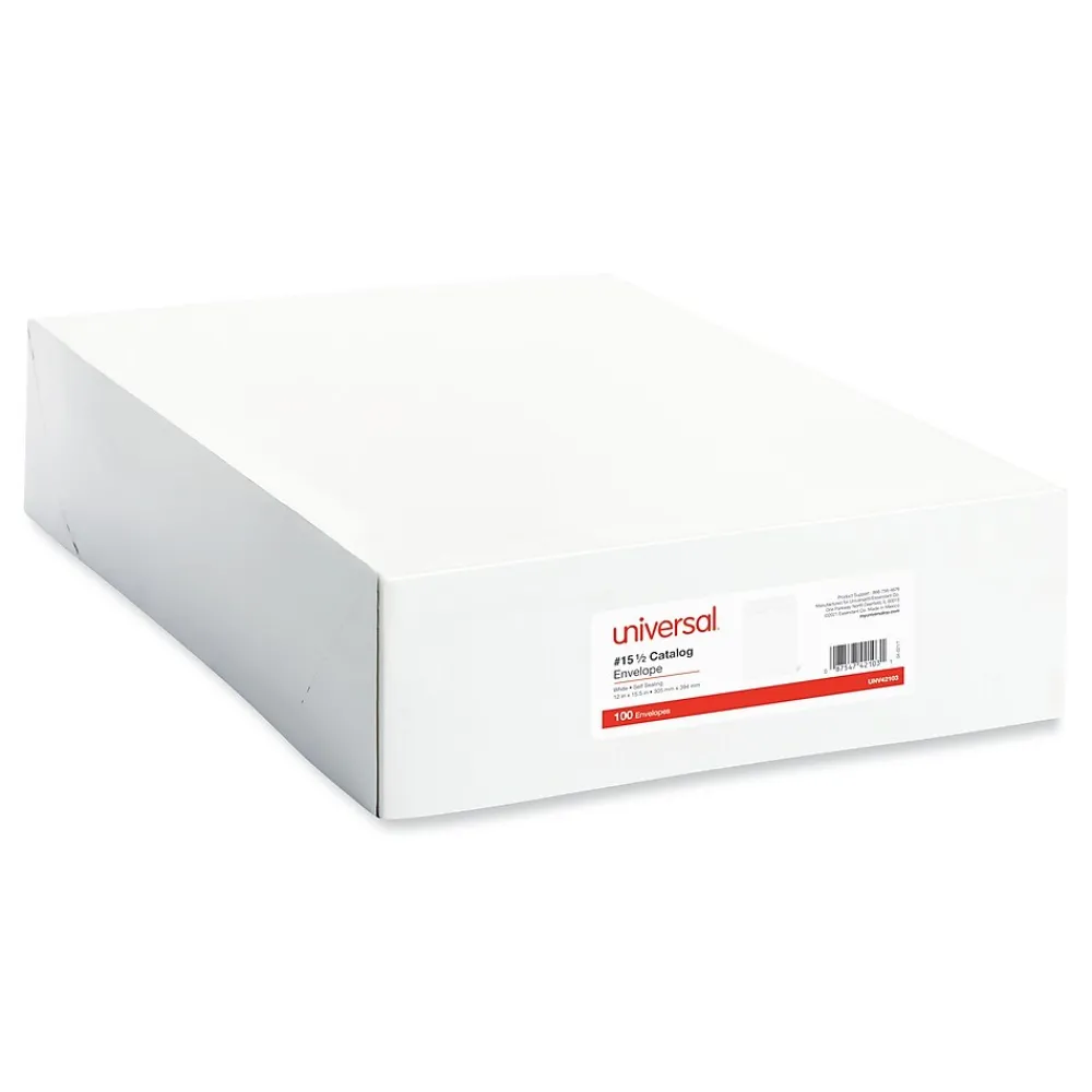 Universal Self Seal Catalog Envelope 12" x 15 1/2", White, 100/Box (UNV42103)