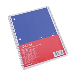 Subject Notebooks|Universal Subject Notebooks, 8" x 10.5", Quad, 70 Sheets, White, 4/Pack (UNV66634)