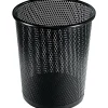 Urban Collection Punched Metal Wastebin, 595.82 Ml, Steel, Black Satin, 9"dia<Artistic Best