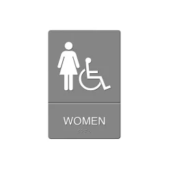 Headline U.S. Stamp & Sign ADA "WOMEN ACCESSIBLE" Sign, 6" x 9" (UST4814)